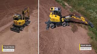 EW65 and EW100 Mobile Excavator Startup Procedure [upl. by Jena]