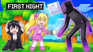 Our First Night Surviving in Minecraft [upl. by Kostival175]