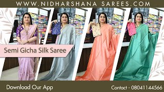 Price 1999  Code NSWS875  Semi Gicha Silk Saree  gicha semisilk semisilks [upl. by Ariajay648]