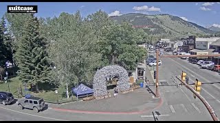 Jackson Wyoming Town Square Live Webcam  SeeJHcom [upl. by Armando]