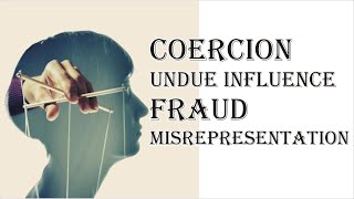 Coercion Undue Influence Fraud Misrepresentation  Indian Contract Act 1872  Law Guru [upl. by Ahsetan]