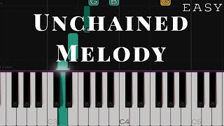 Unchained Melody  The Righteous Brothers  EASY Piano Tutorial [upl. by Rosco437]