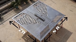 Modern Stainless Steel Gate  Door Build with Steel Weave Pattern for My Workshop  TIG Welding [upl. by Aciraa]