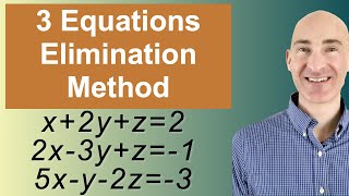 Solving Systems of 3 Equations Elimination [upl. by Dey]