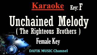 Unchained Melody Karaoke The Righteous Brothers Female key F [upl. by Enelhtac436]