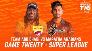 Match 20 Super League I HIGHLIGHTS I Team Abu Dhabi vs Maratha Arabians I Day 6 I Abu Dhabi T10 [upl. by Ma]