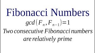 Fibonacci Numbers are Relatively Prime [upl. by Attennaej]